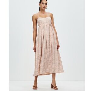 Mom Renn Lola blush ping gingham midi dress